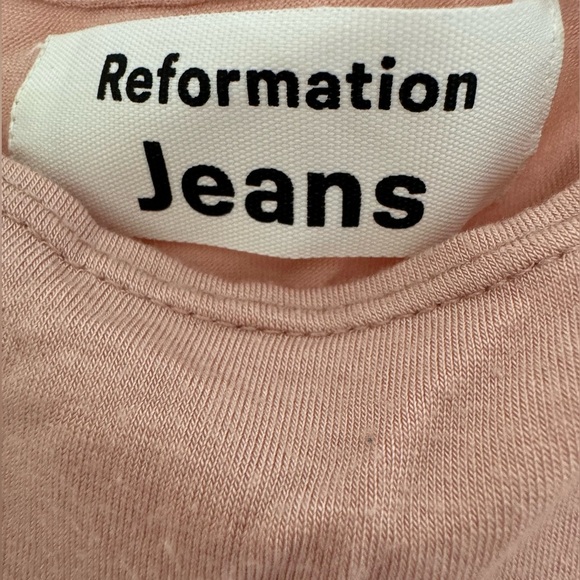 Reformation Jeans Rou Blush Pink Fit and Flare Midi Dress Minimalist Barbiecore - Picture 6 of 11